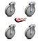 Service Caster 6 Inch Gray Polyurethane Wheel Swivel Bolt Hole Caster Set SCC-BH20S614-PPUB-4 - alternate 5